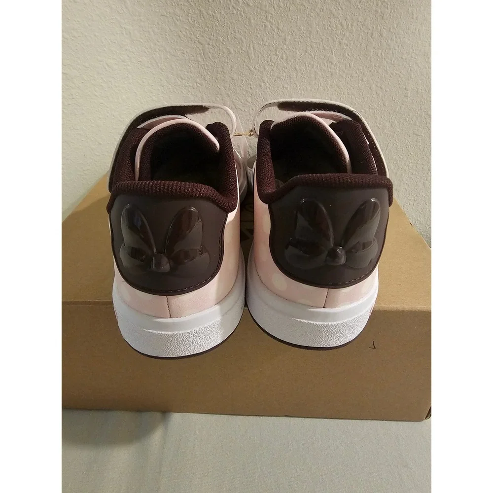 Adidas Size 3 Grand Court Minnie Mouse Pink Polka Dot Sneakers